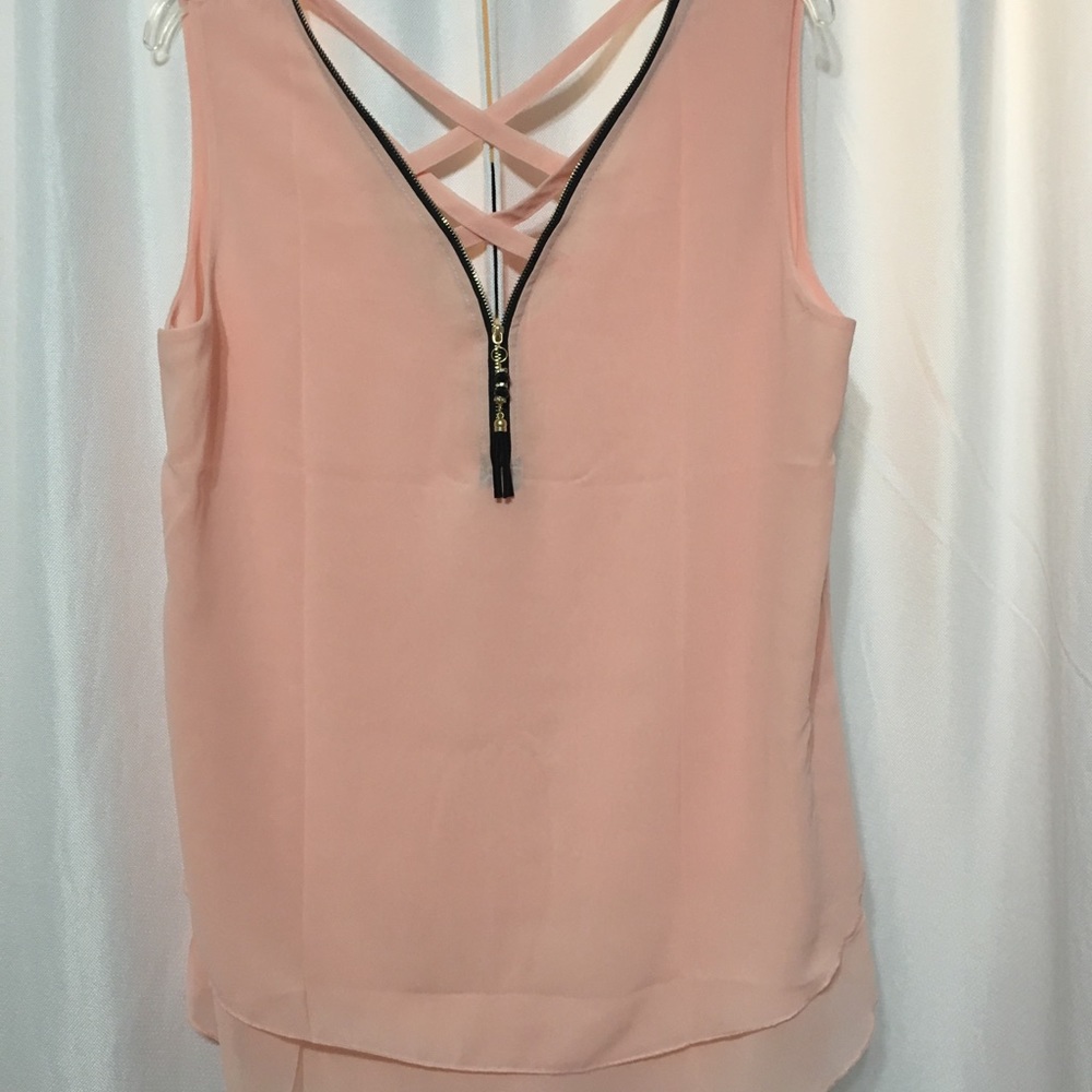 Peach chiffon blouse